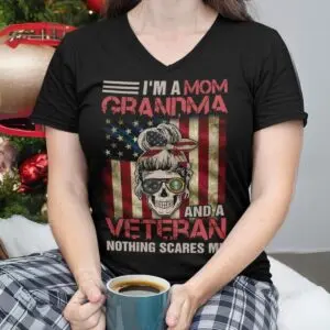 I'm Not Scared Shirt - Nothing Scares a Veteran Mom - Women's Patriotic Tee 9 I'm Not Scared Shirt - Nothing Scares a Veteran Mom - Women's Patriotic Tee 5