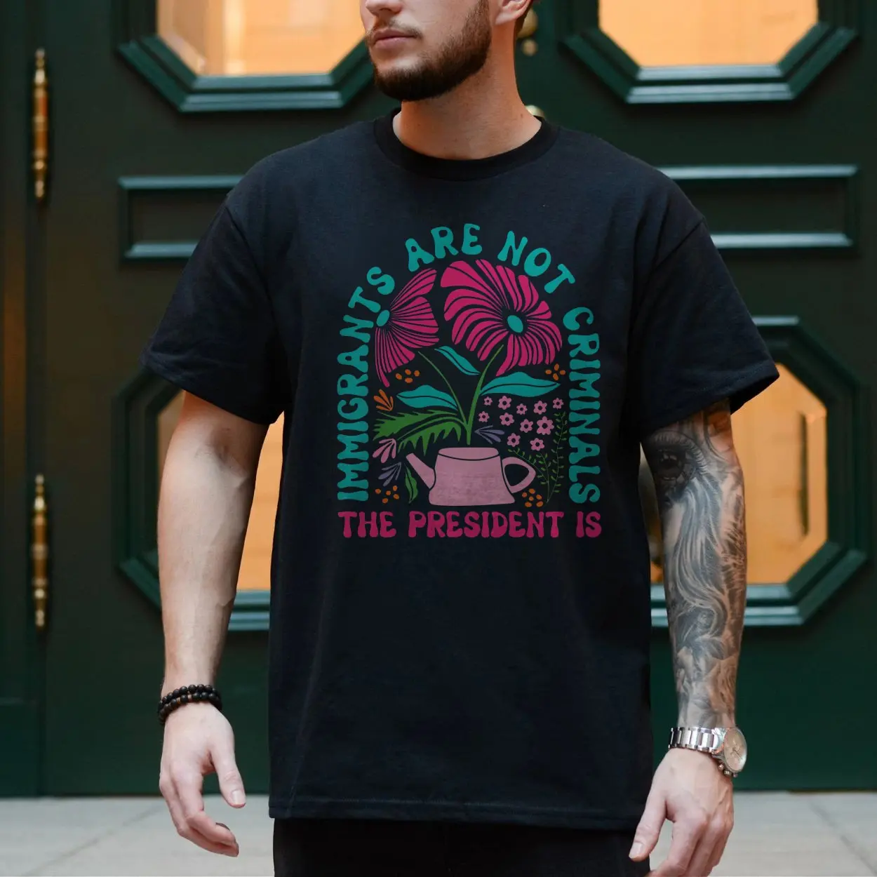 Immigrants Are Not Criminals Pro Immigration Floral T Shirt 4 1.jpg