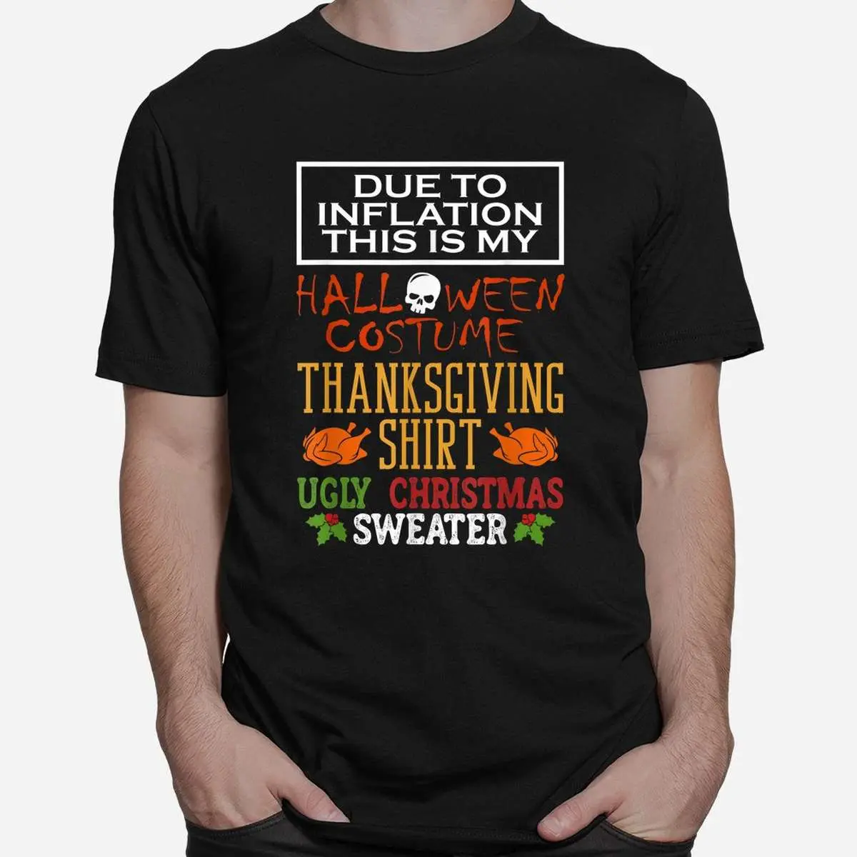 Inflation Halloween Thanksgiving Xmas Shirt 10 Inflation Halloween Thanksgiving Xmas Shirt
