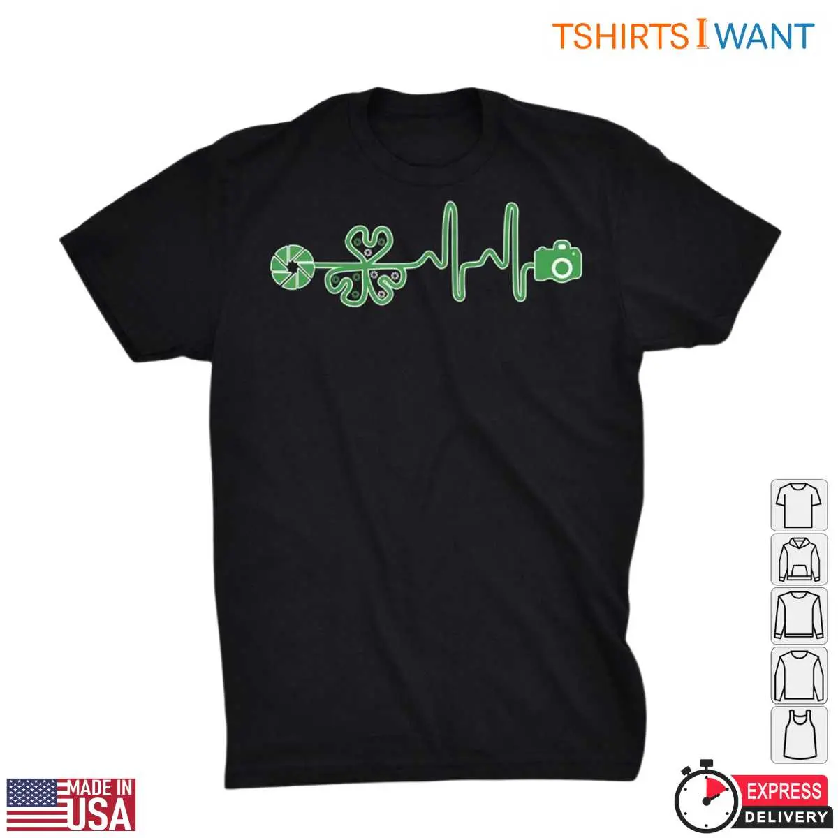 Irish Photographer St Patricks Day Heartbeat T Shirt AwesomePhotography Gifts 1 1.jpg