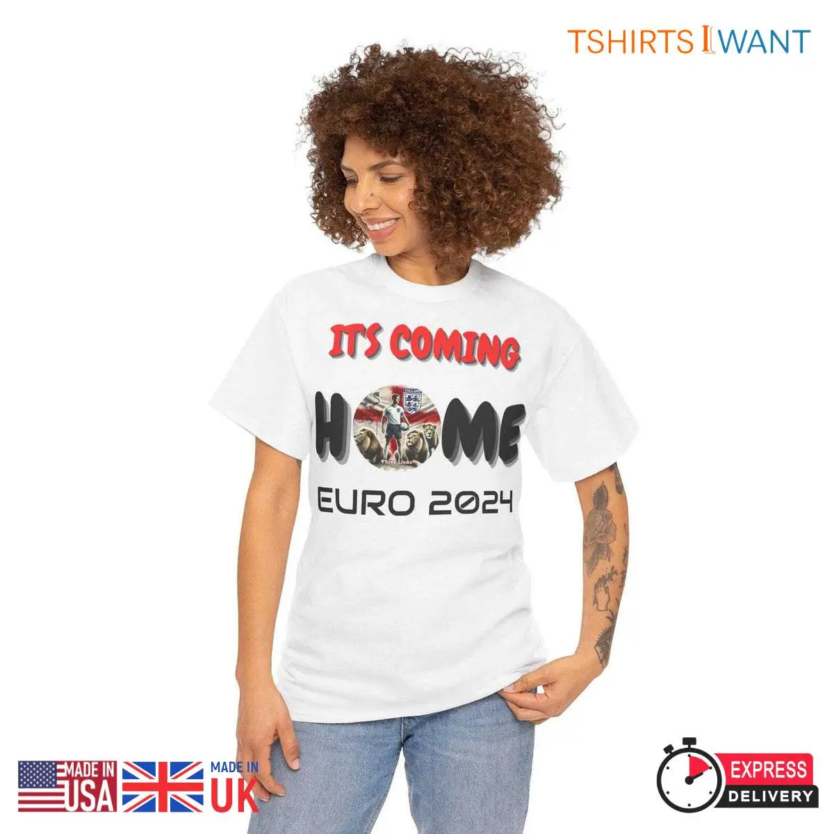 Its Coming Home Three Lions King of Euro T Shirt 2 1.jpg