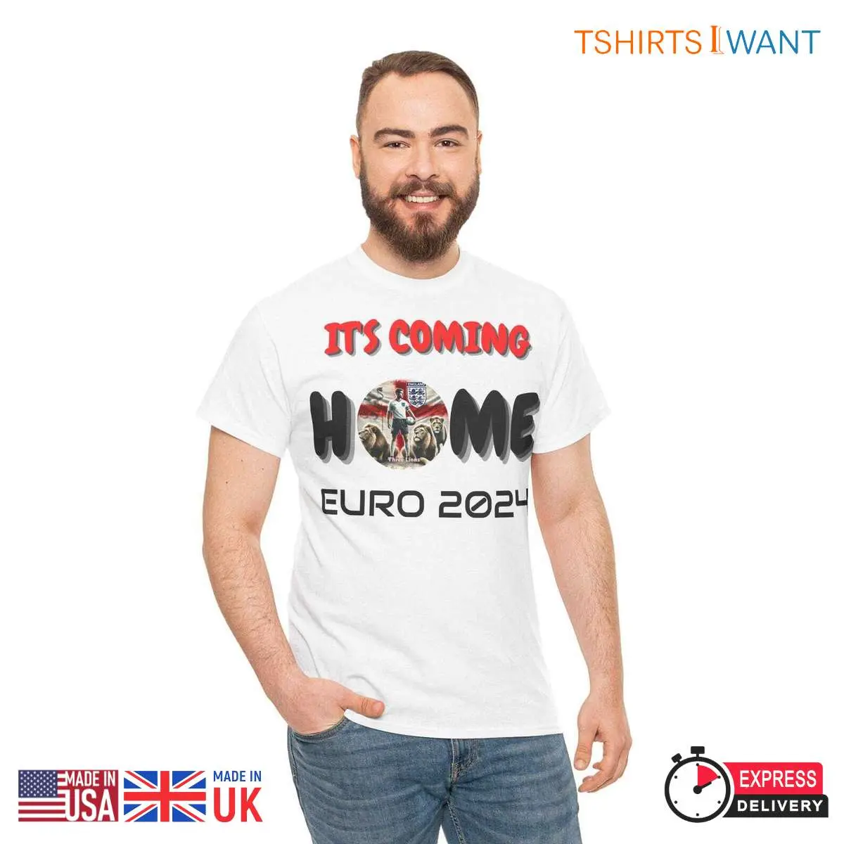 Its Coming Home Three Lions King of Euro T Shirt 3 1.jpg