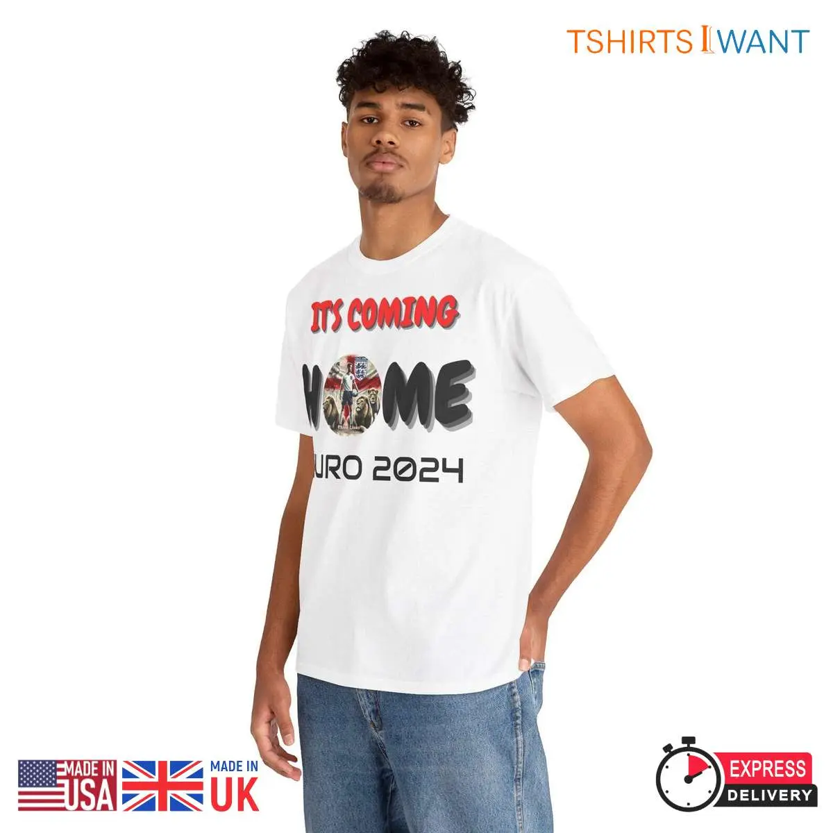 It's Coming Home Three Lions King of the Euro and Maybe the World - Why Not Shirts 9 Three Lions King of Euro T-Shirt Design