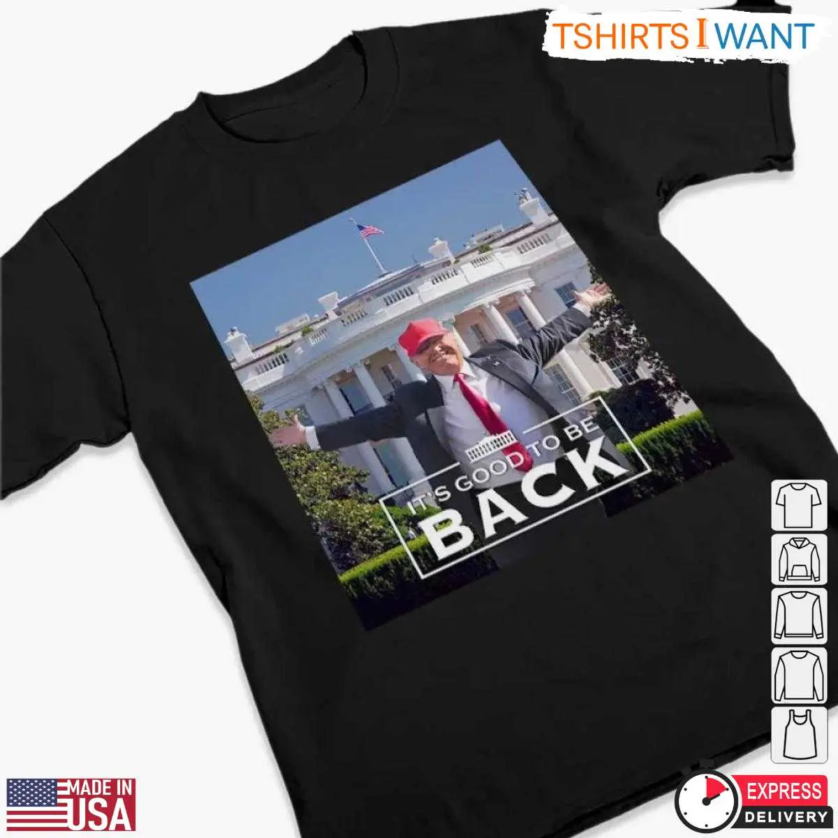 It's Good To Be Back Trump White House T-Shirt – Funny Political Comeback Tee 7 It's Good To Be Back Trump T-Shirt Detail