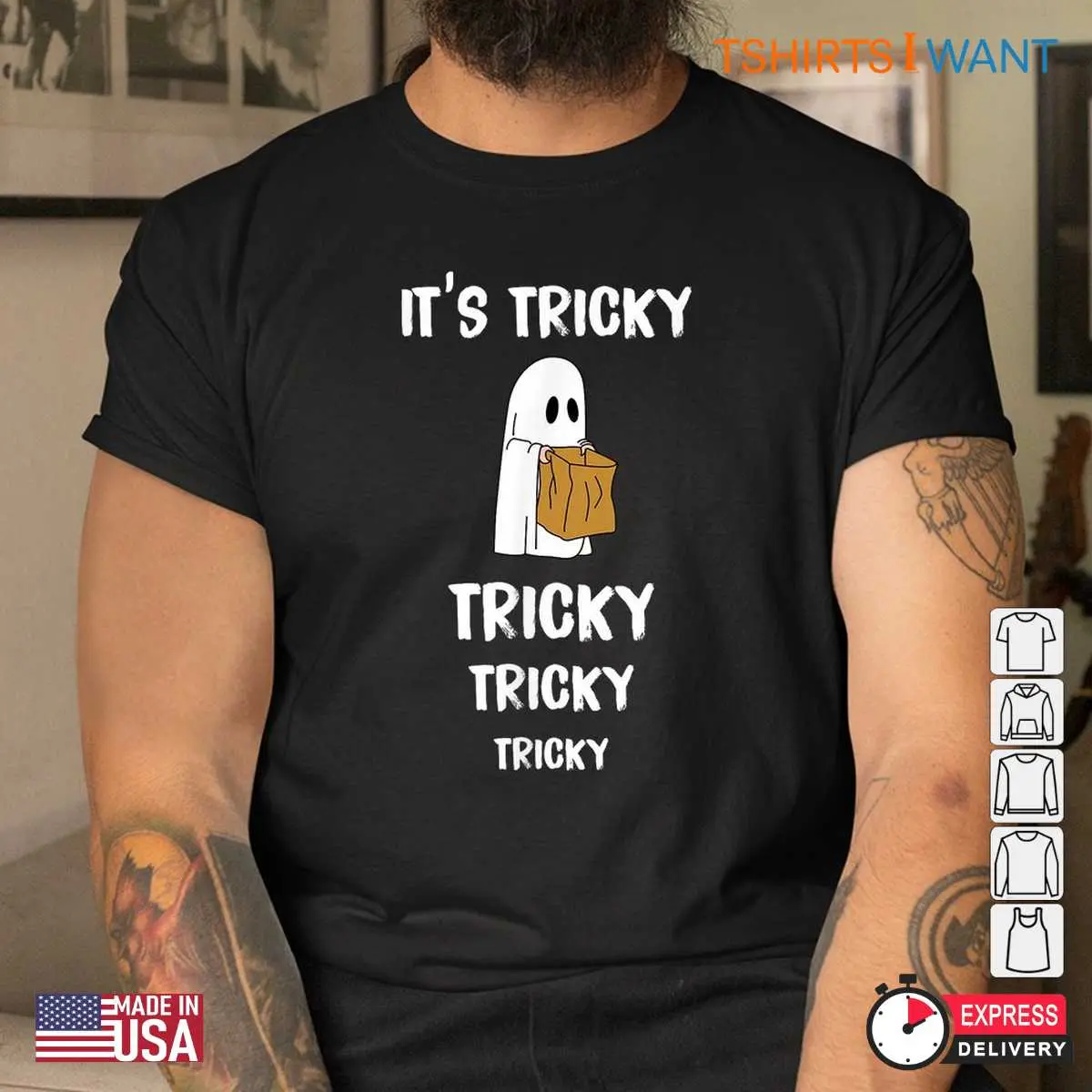 It's Tricky Tricky Tricky Halloween Shirt: Ghost Trick Or Treat Party Halloween Tee 11 Its Tricky Halloween Shirt Ghost Trick or Treat Tee 4