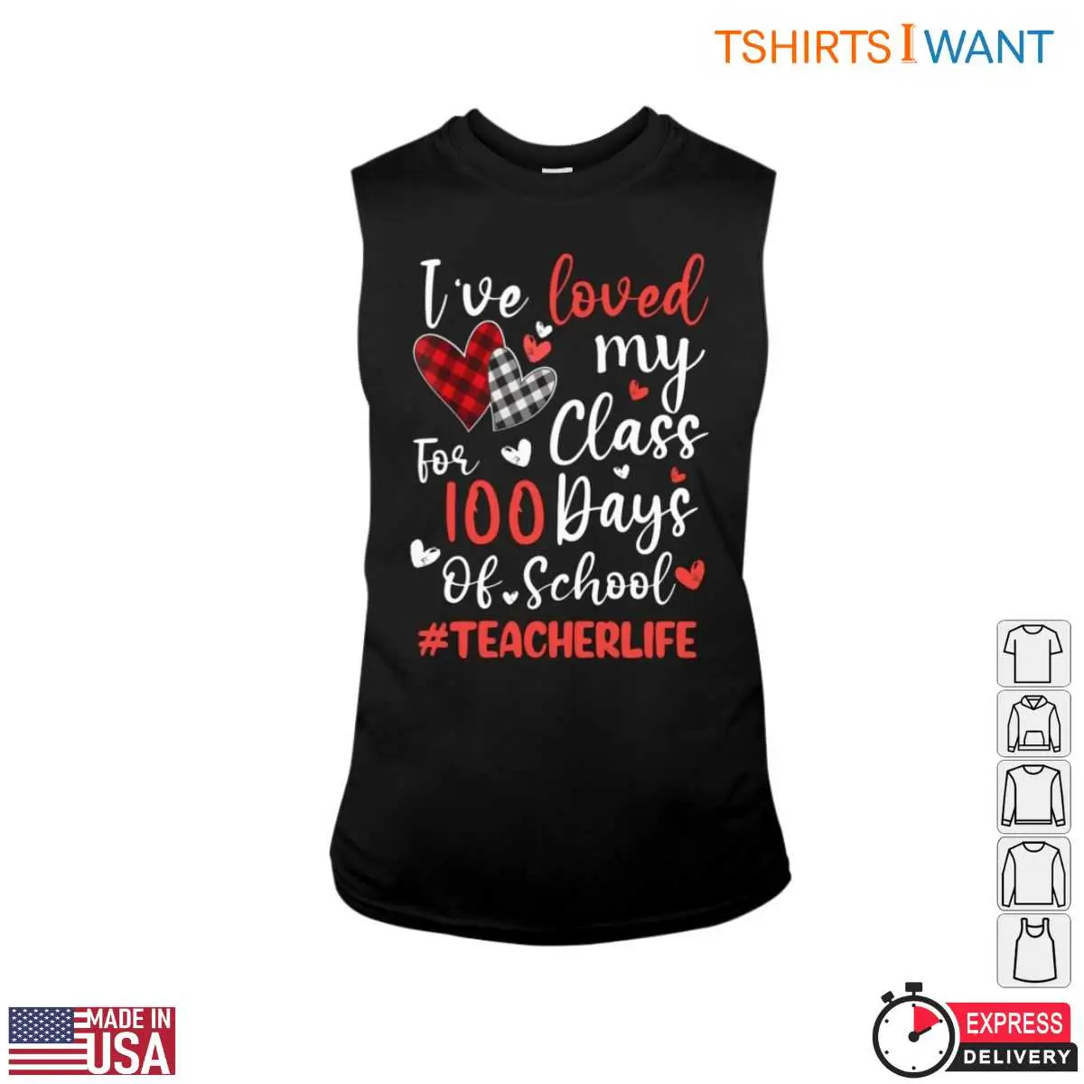 Ive Loved My Class for 100 Days with Hearts Teacher Life T Shirt 3 1.jpg