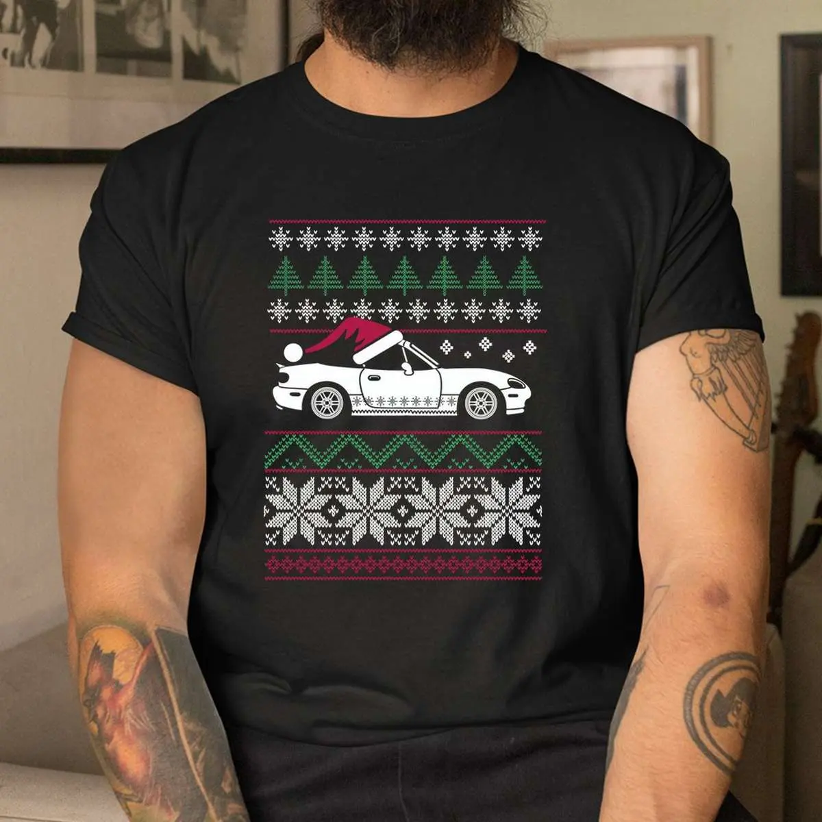 JDM Race Cars Ugly Christmas V2 Shirt - Car Enthusiast Holiday Design 11 JDM Race Cars Ugly Christmas Car Lover Shirt 4