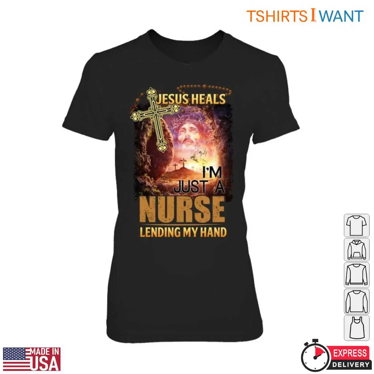 Jesus Heals Inspirational Nurse T Shirt with Cross Design 2 1.jpg