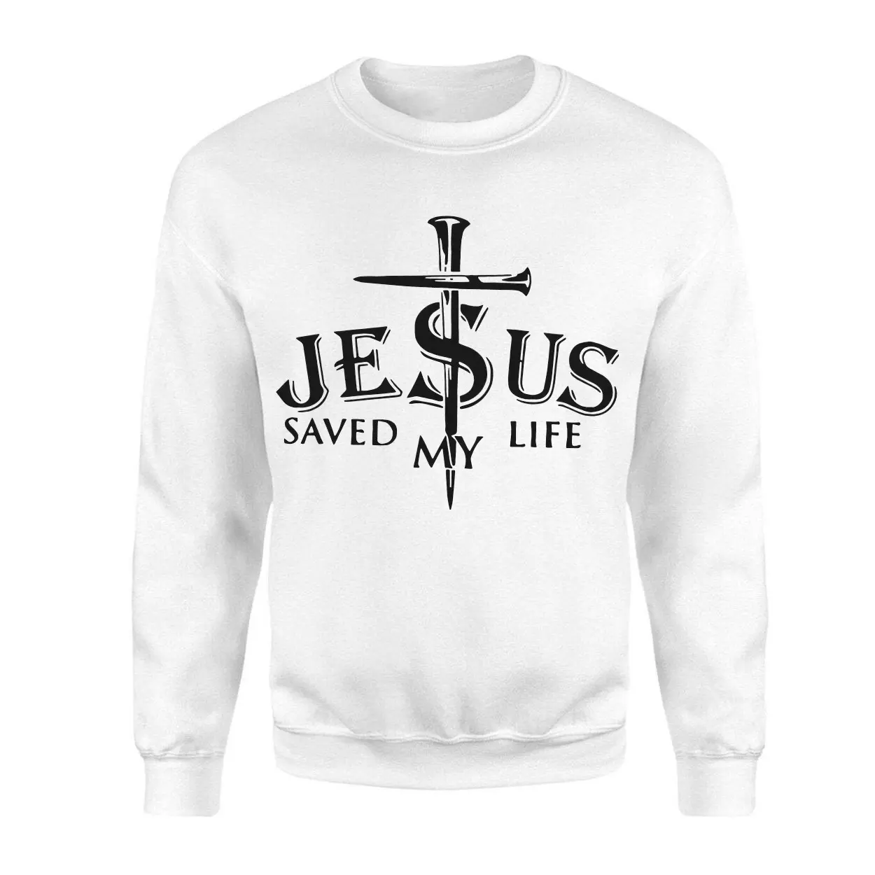Jesus Saved My Life T shirt E28093 Christian Faith Nail Cross Design Tee 3.jpg
