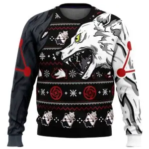 Jujutsu Kaisen Christmas Sweater: Megumi's Divine Dogs 3 Jujutsu Kaisen Christmas Sweater Megumis Divine Dogs 2 1.jpg
