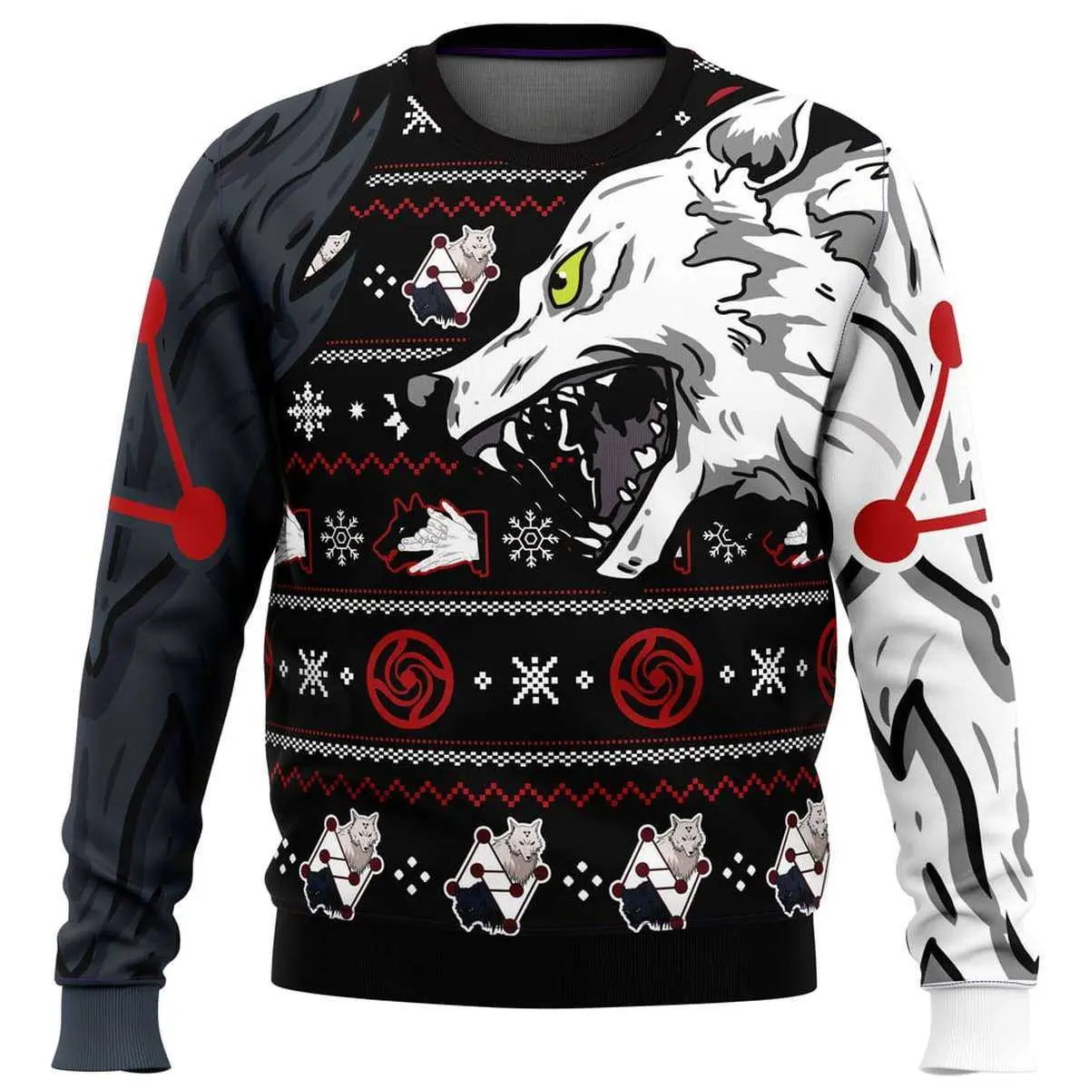 Jujutsu Kaisen Christmas Sweater: Megumi's Divine Dogs 5 Jujutsu Kaisen Christmas Sweater Megumis Divine Dogs 2