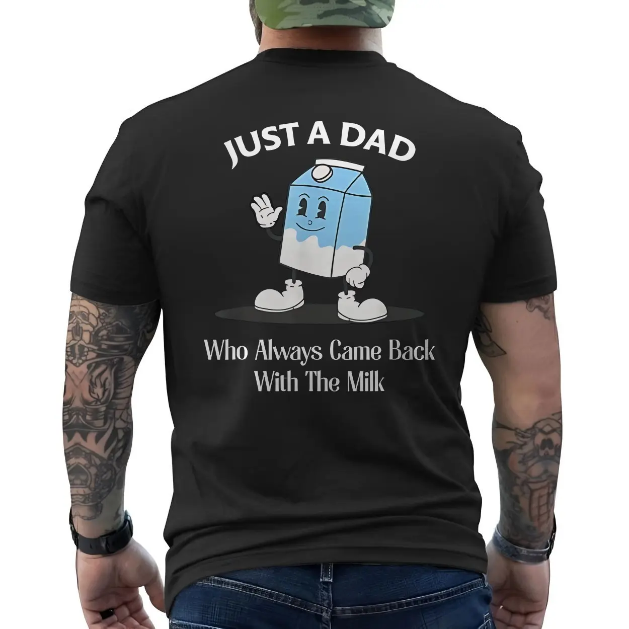 Just a Dad Who Always Came Back with the Milk Funny Milk Cartoon T-Shirt 6 Just a Dad Who Always Came Back with the Milk Funny Milk Cartoon T Shirt 6 1.jpg