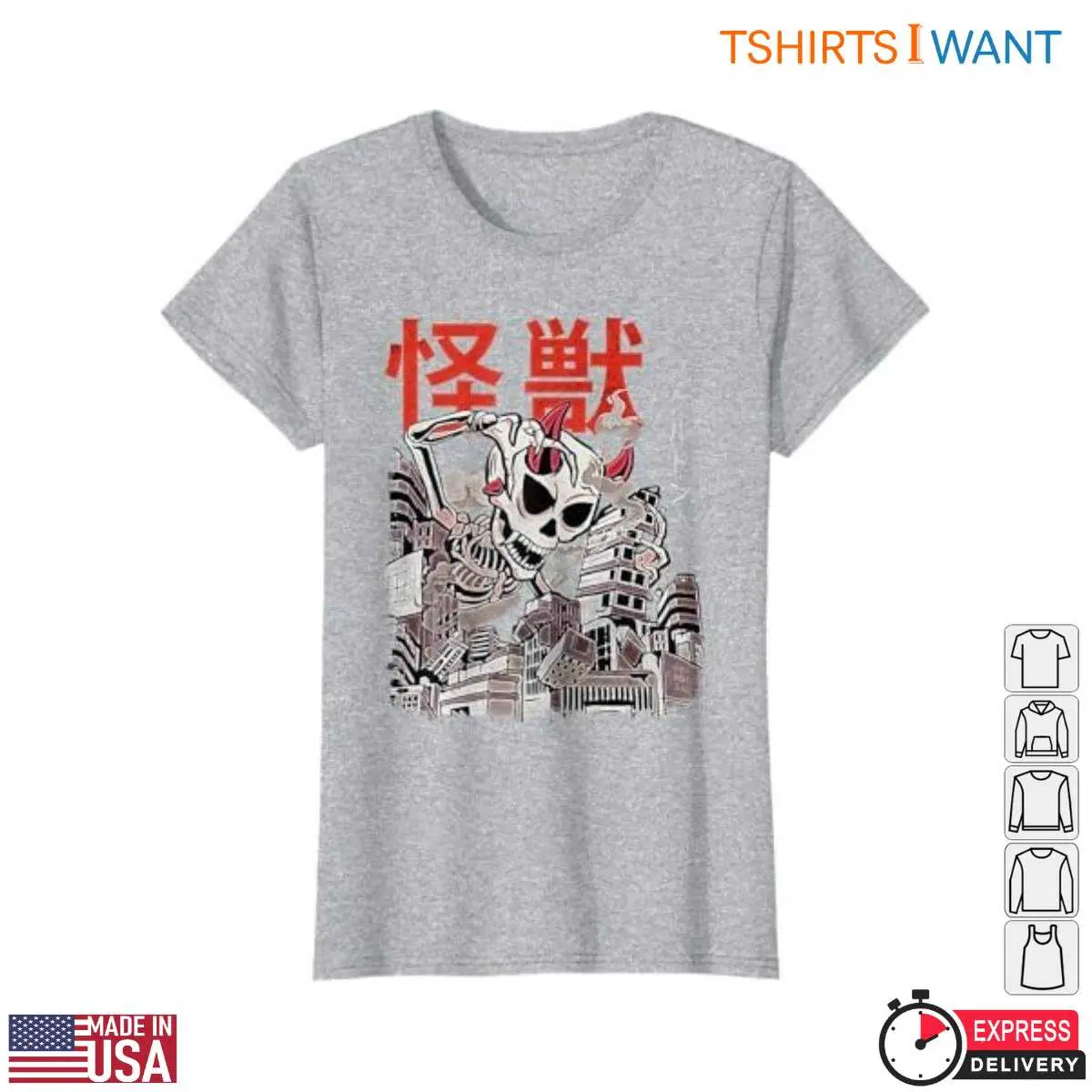 Kaiju Skeleton Urban Monster Japanese T Shirt 3 1.jpg