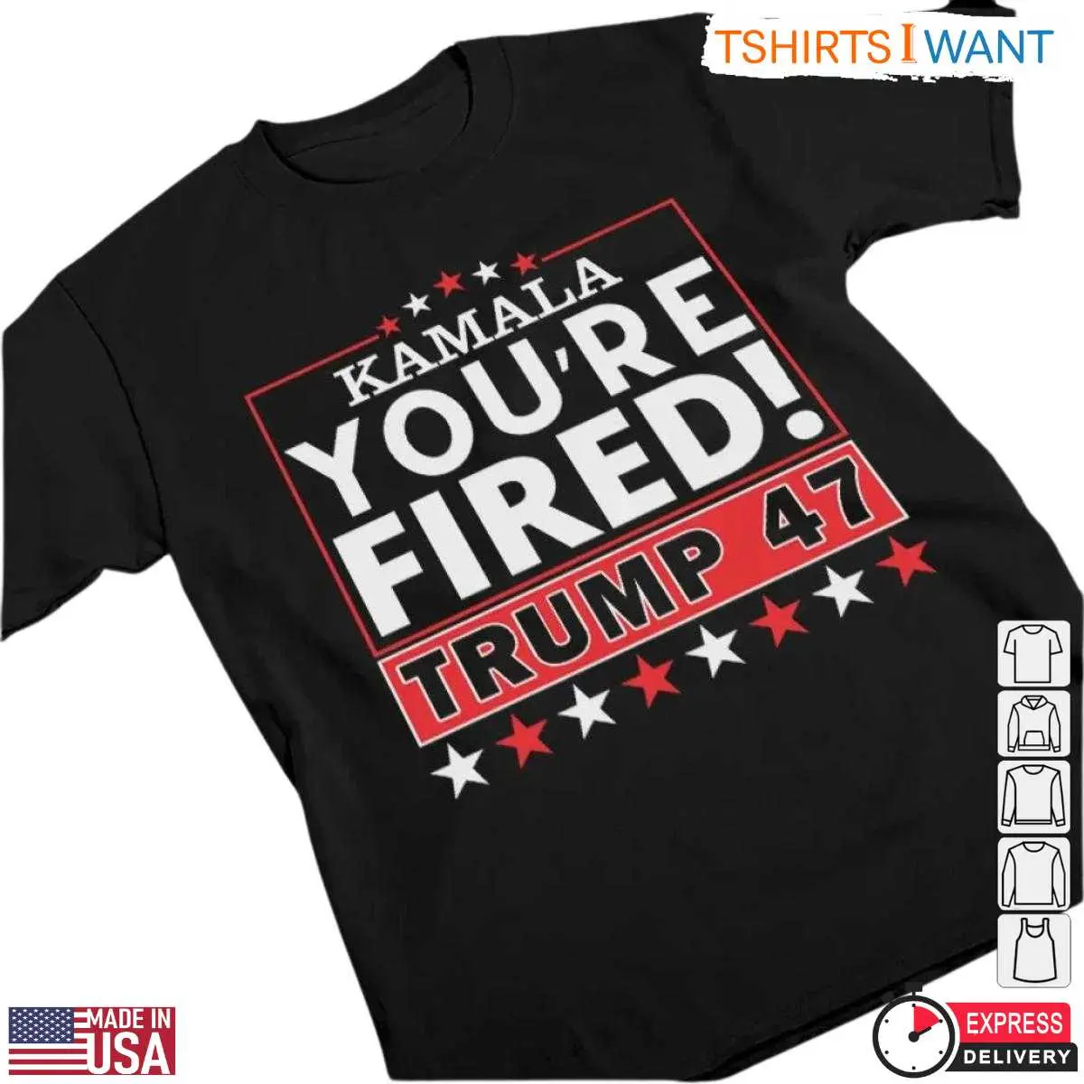 Kamala You’re Fired Trump 47 T-Shirt – Political Humor 2024 Election Tee 7 Kamala You're Fired Trump T-Shirt Detail