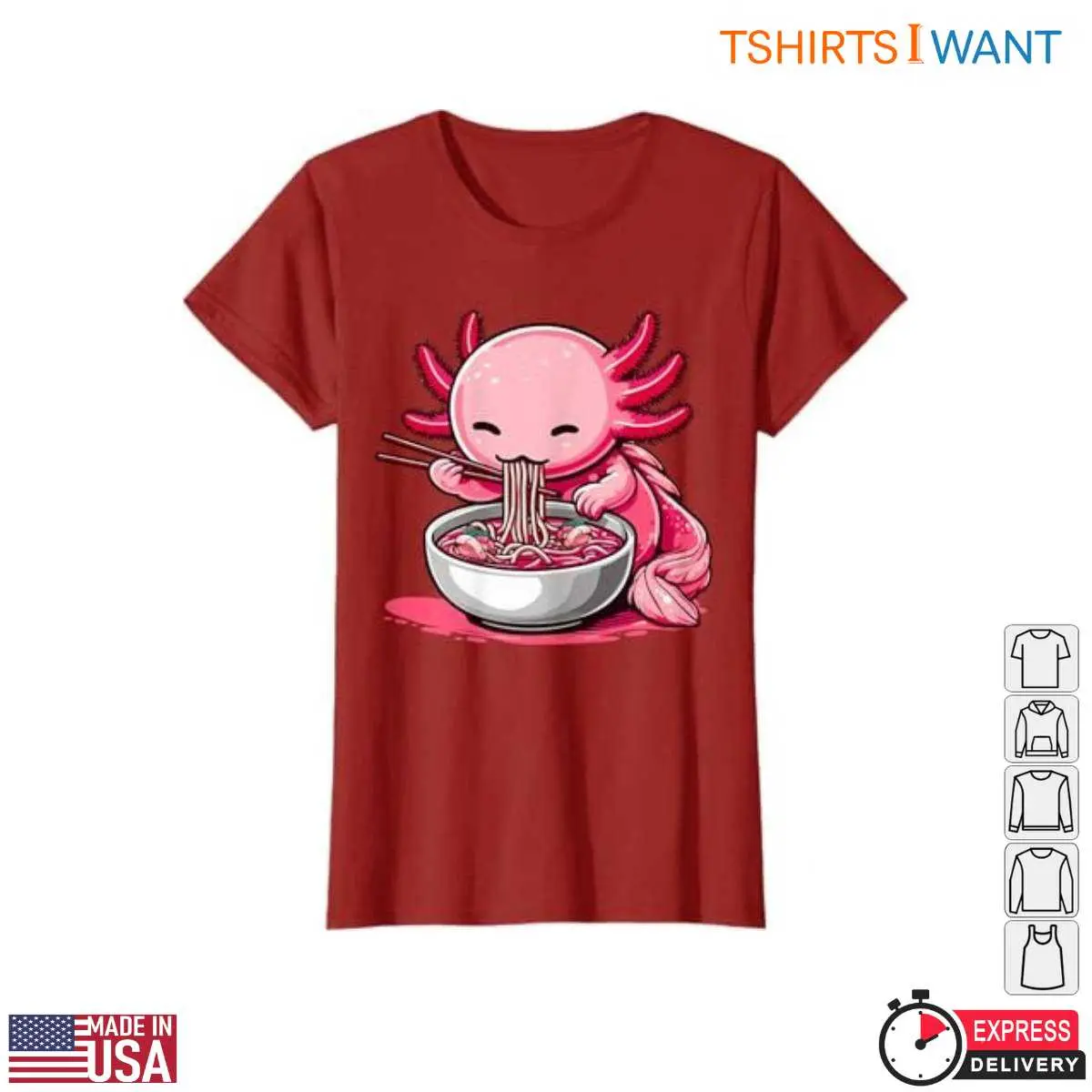 Kawaii Axolotl Ramen Noodles T-Shirt 5 Kawaii Axolotl Ramen Noodles T Shirt 5 1.jpg