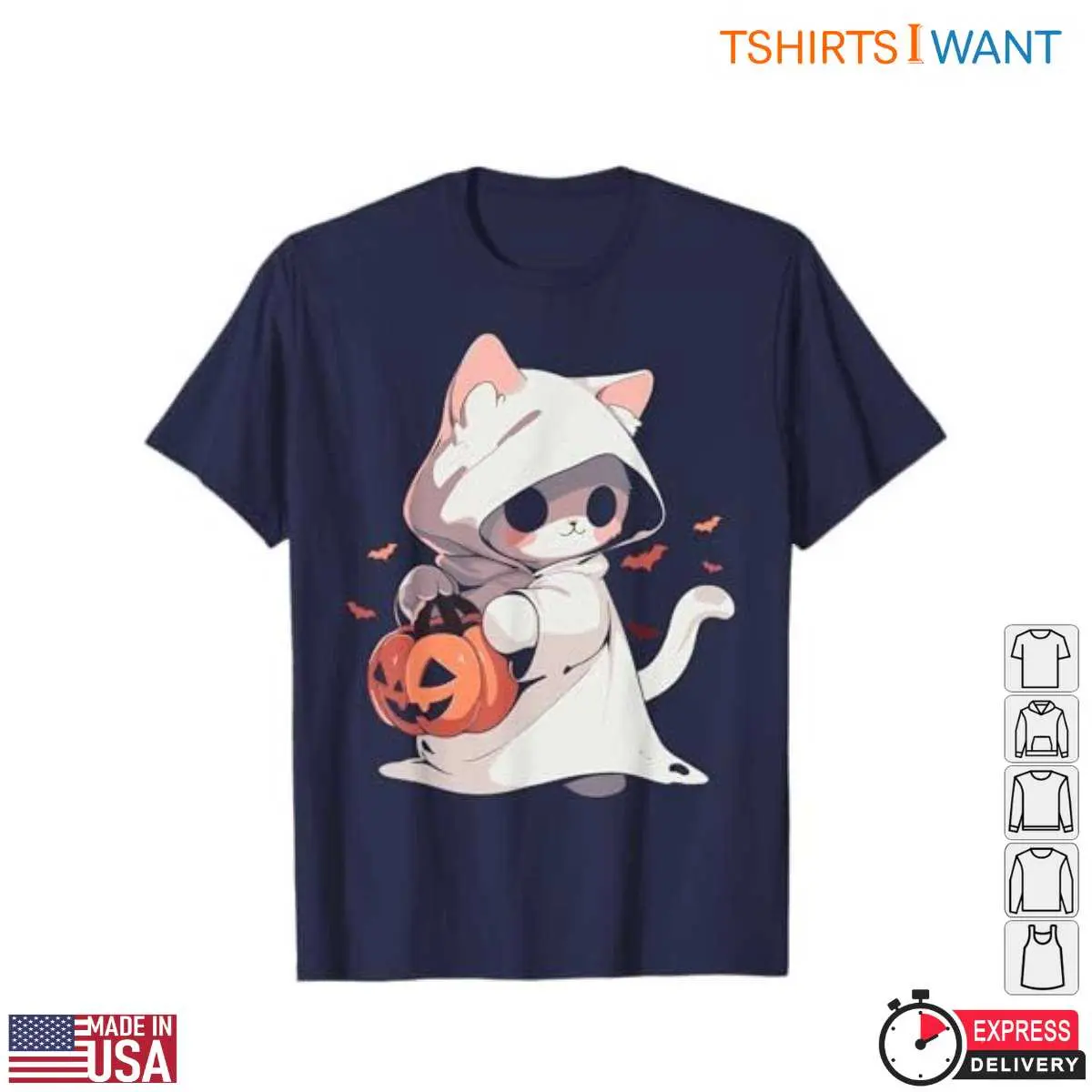 Kawaii Cat Costume Ghost Neko Pumpkin T Shirt 1 1.jpg