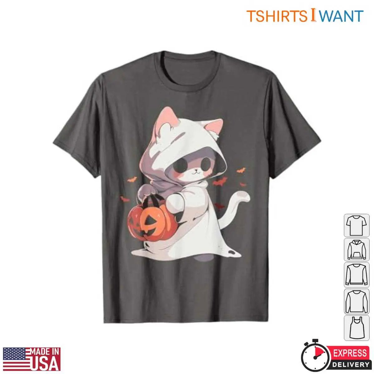 Kawaii Cat Costume Ghost Neko Pumpkin T Shirt 2 1.jpg