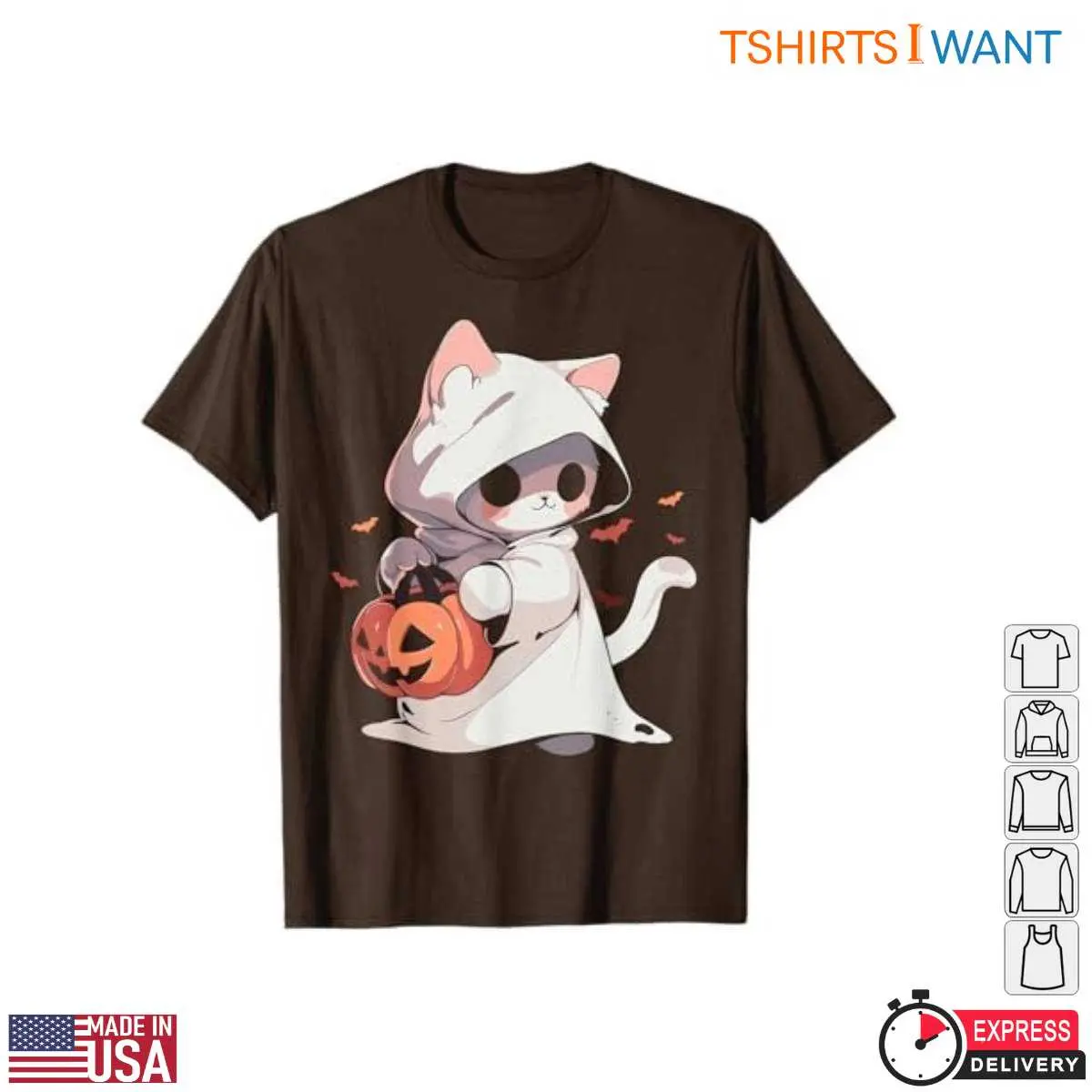 Kawaii Cat Costume Ghost Neko Pumpkin T Shirt 4 1.jpg