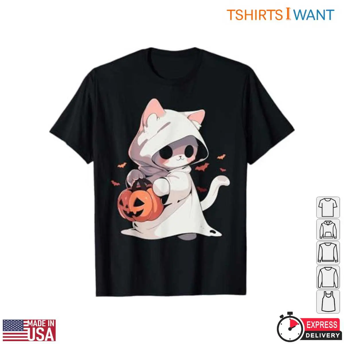 Kawaii Cat Costume Ghost Neko Pumpkin T Shirt 7 1.jpg