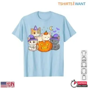 Kawaii Neko Cat Halloween Witch Pumpkin T Shirt 1 1.jpg