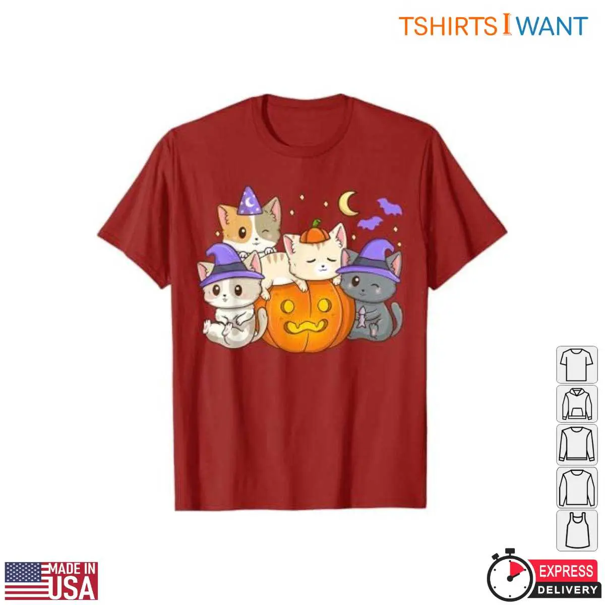 Kawaii Neko Cat Halloween Witch Pumpkin T Shirt 3 1.jpg