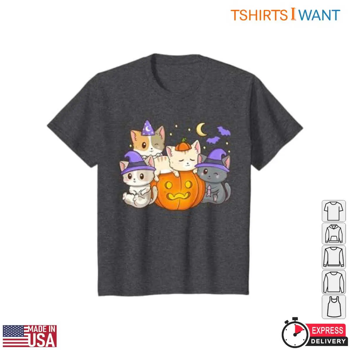 Kawaii Neko Cat Halloween Witch Pumpkin T Shirt 5 1.jpg