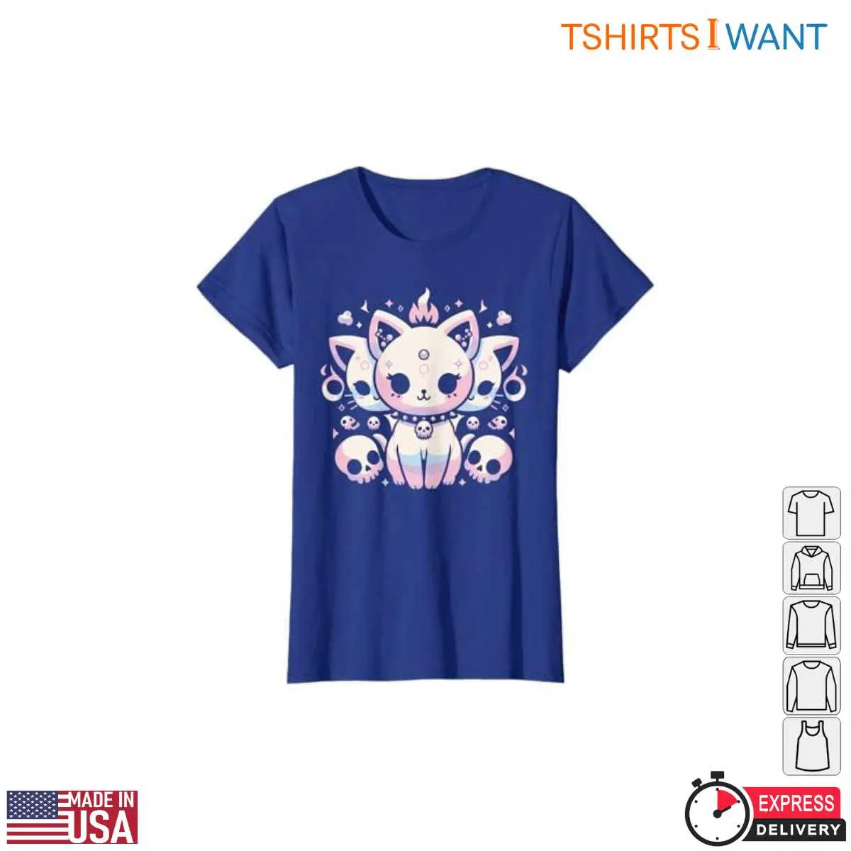 Kitten Anime Cat Gothic Moons Skulls T Shirt 4 1.jpg