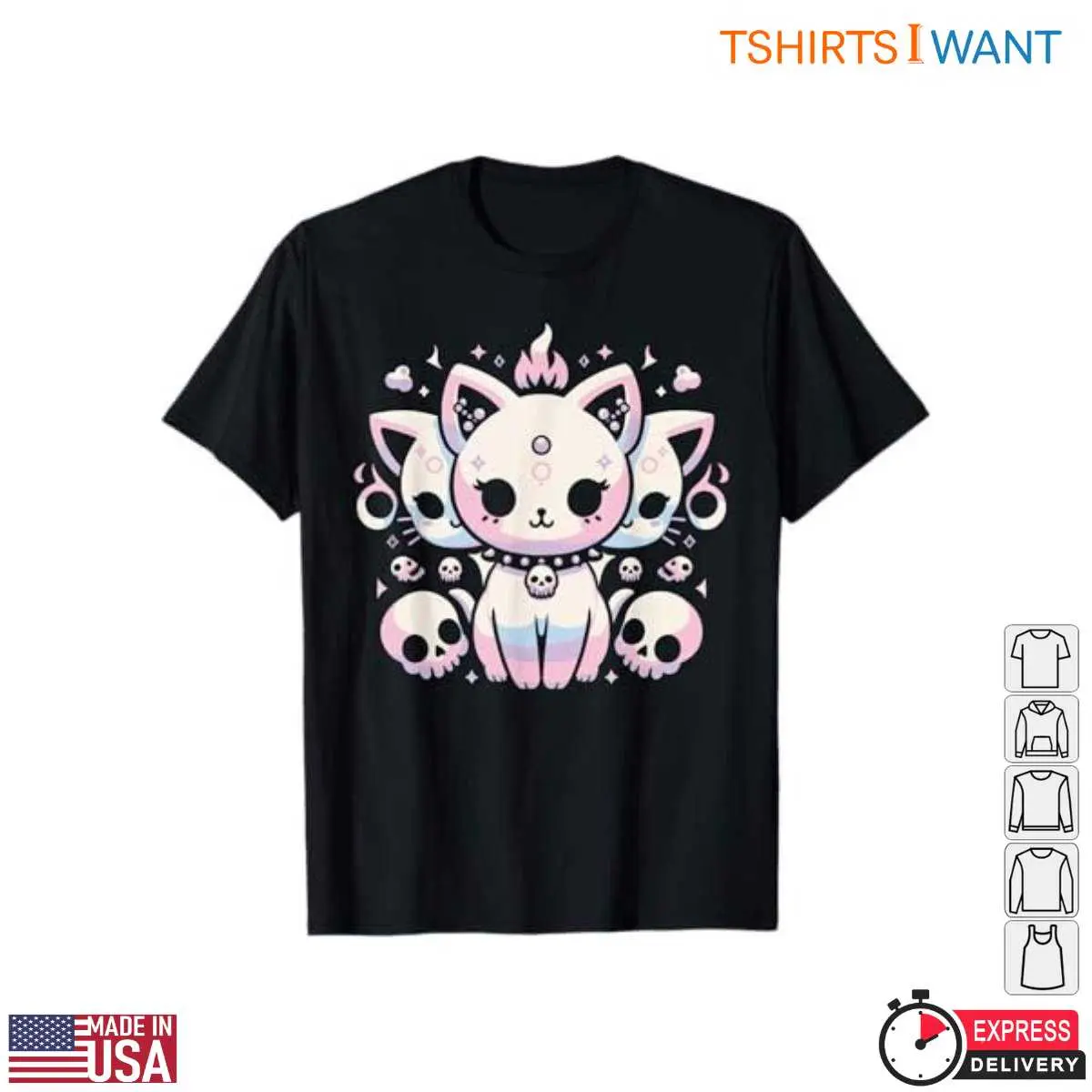 Kitten Anime Cat Gothic Moons Skulls T Shirt 6 1.jpg