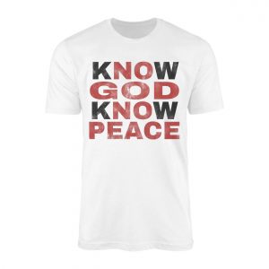 Know God Know Peace E28093 Christian Faith Bold Typography Graphic Tee 1.jpg