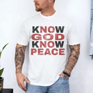 Know God Know Peace E28093 Christian Faith Bold Typography Graphic Tee 4.jpg