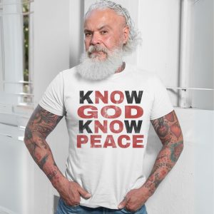 Know God Know Peace E28093 Christian Faith Bold Typography Graphic Tee 7.jpg