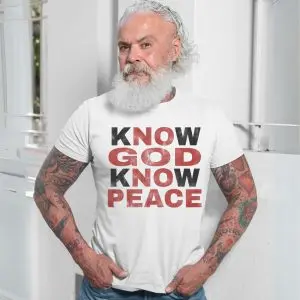 Know God, Know Peace – Christian Faith Bold Typography Graphic Tee 13 Know God Know Peace E28093 Christian Faith Bold Typography Graphic Tee 7.jpg