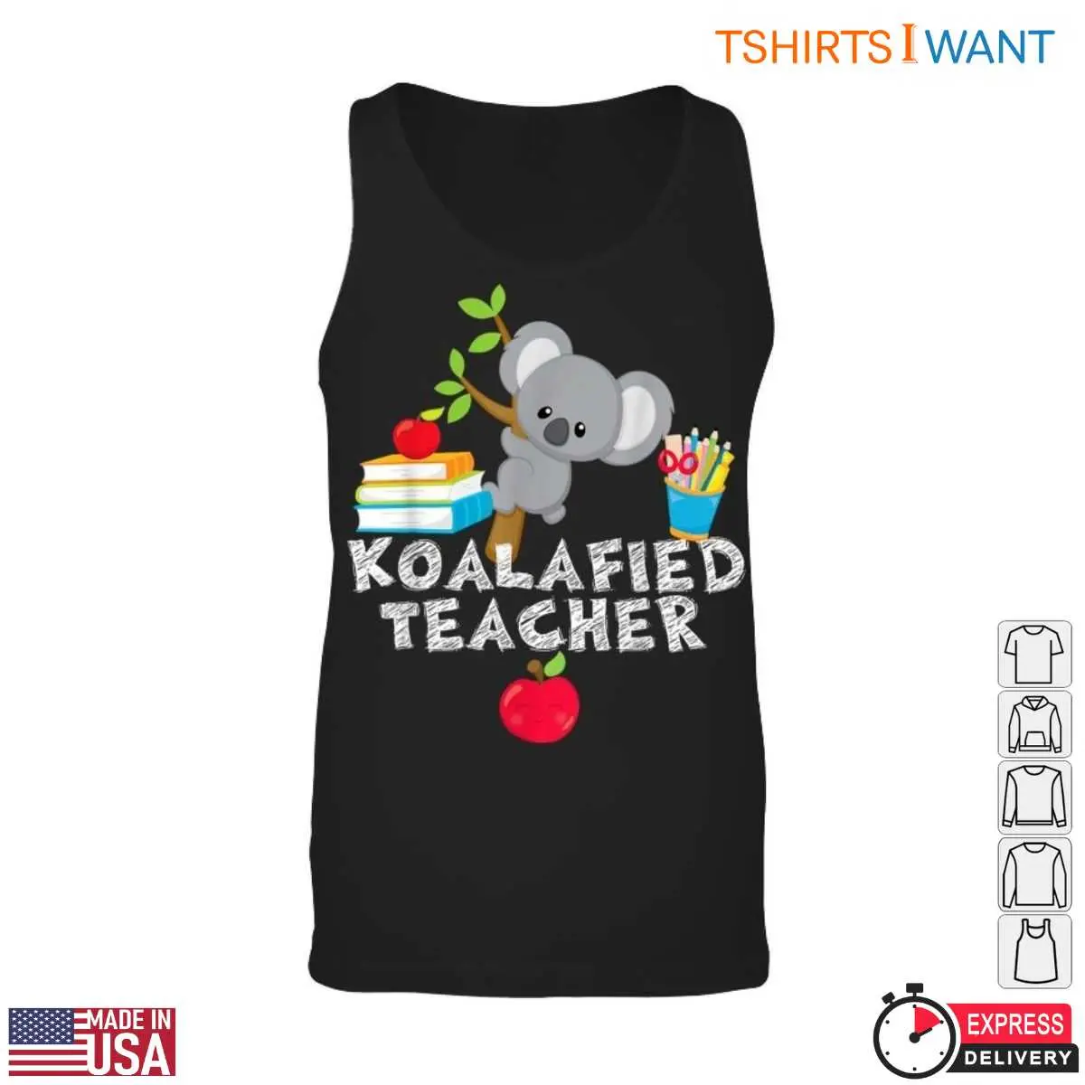 Koalafied Teacher with Cute Koala and Apple T-Shirt 13 Koalafied Teacher T-Shirt Detail