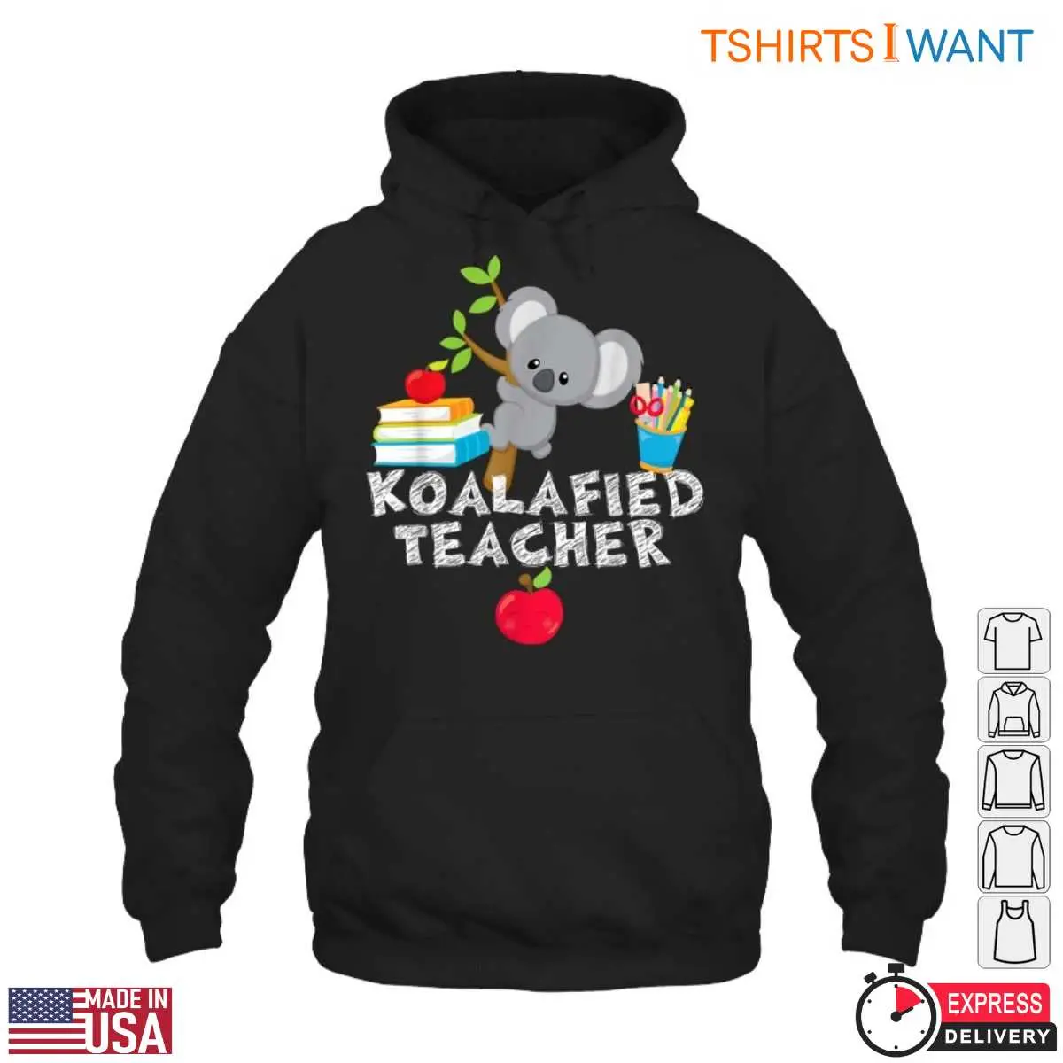 Koalafied Teacher with Cute Koala and Apple T Shirt 4 1.jpg