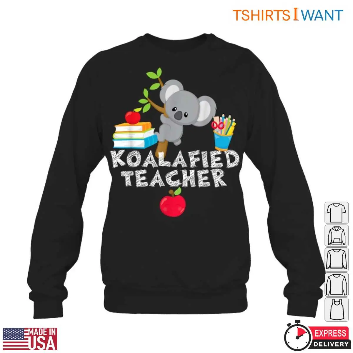 Koalafied Teacher with Cute Koala and Apple T Shirt 6 1.jpg