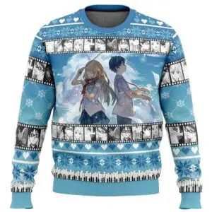 Kousei And Kaori: Your Lie In April Christmas Sweater 3 Kousei And Kaori Your Lie In April Christmas Sweater 2 1.jpg