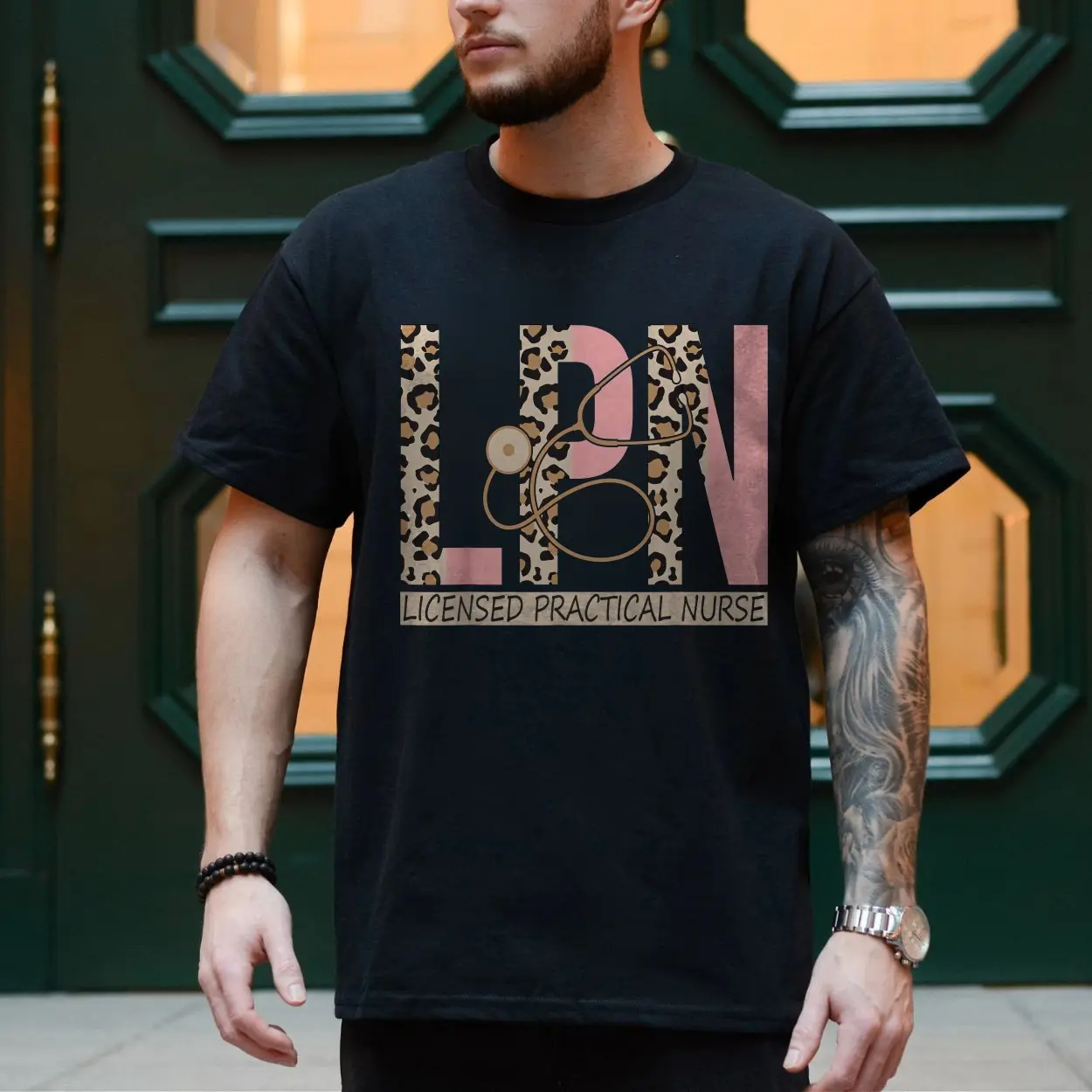 LPN Leopard Print T Shirt E28093 Cute Licensed Practical Nurse Tee 4.jpg