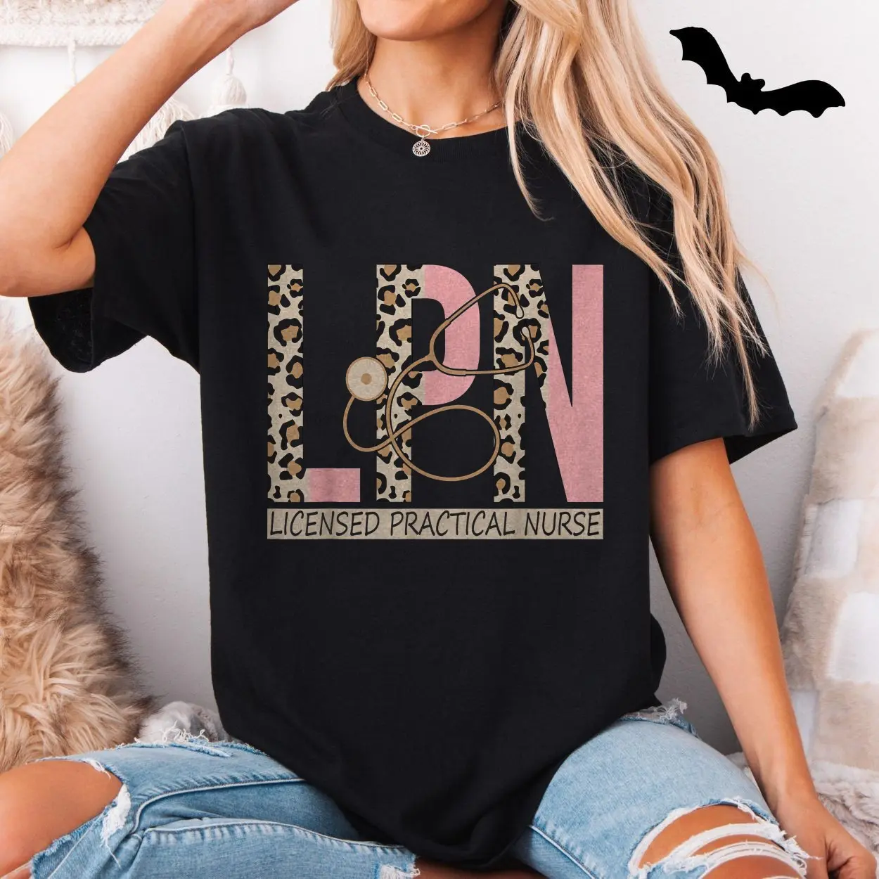LPN Leopard Print T Shirt E28093 Cute Licensed Practical Nurse Tee 5.jpg