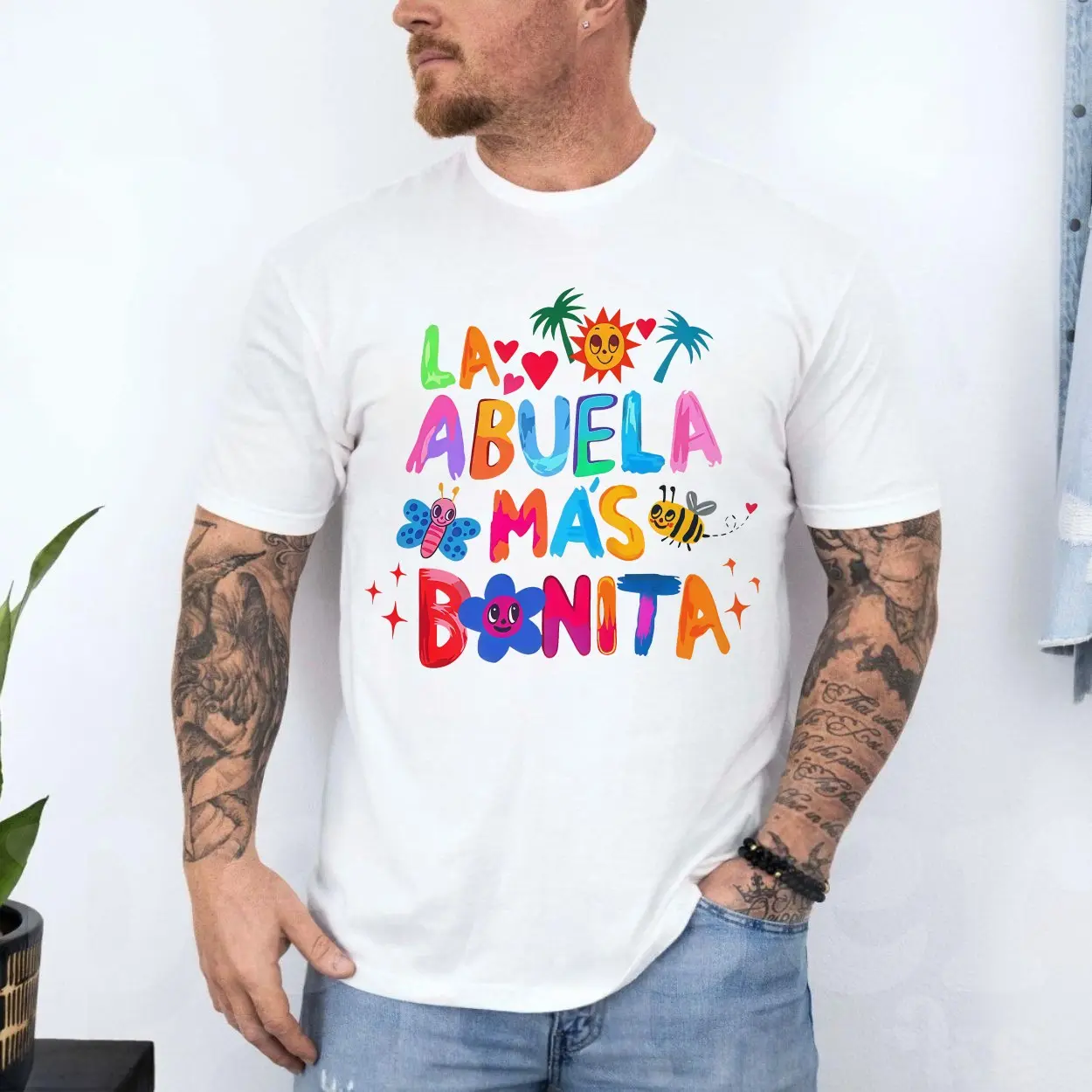 La Abuela Mas Bonita Shirt E28093 Cute Colorful Grandma Graphic Tee 4.jpg