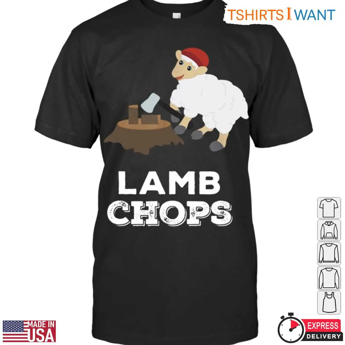 Lamb Chops T Shirt Funny Lumberjack Sheep Design Tee 1 1 1.jpg