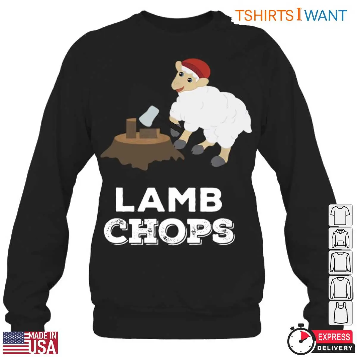 Lamb Chops T Shirt Funny Lumberjack Sheep Design Tee 2 1 1.jpg