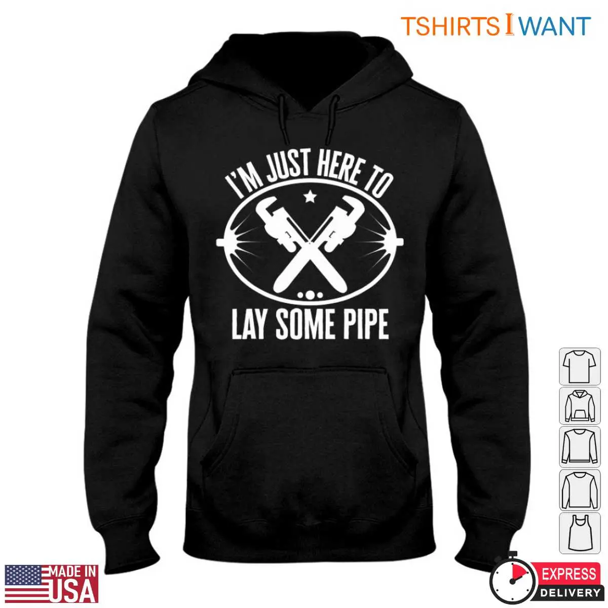 Lay Some Pipe T-Shirt - I'm Just Here with Wrenches and Star Graphic Tee 13 Lay Some Pipe T-Shirt Detail View