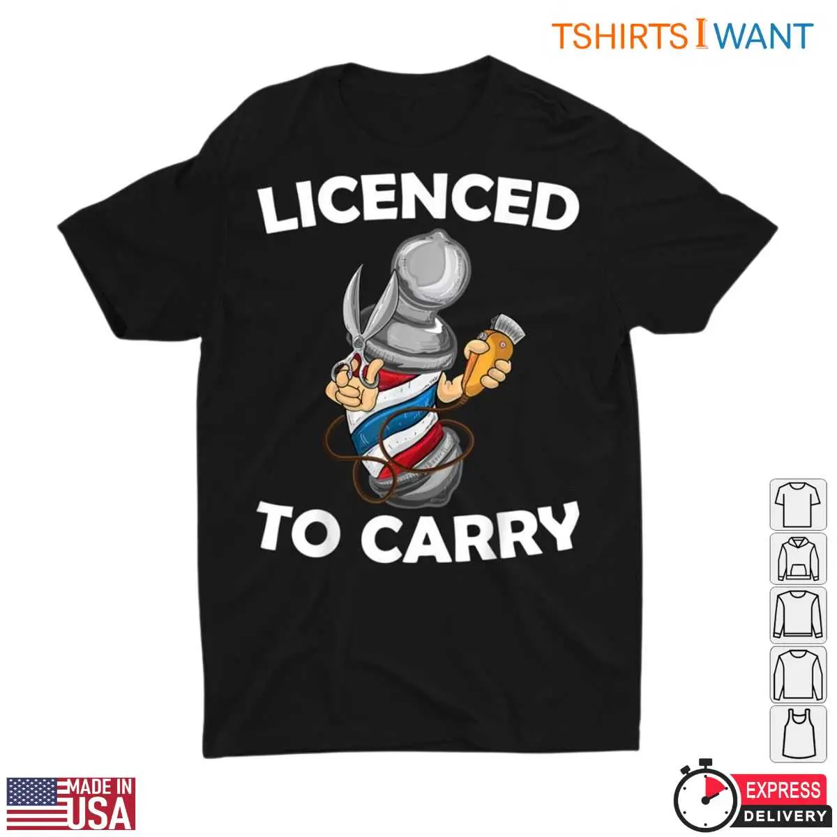 Licensed to Carry Funny Barber Pole Barber T Shirt 1 1.jpg