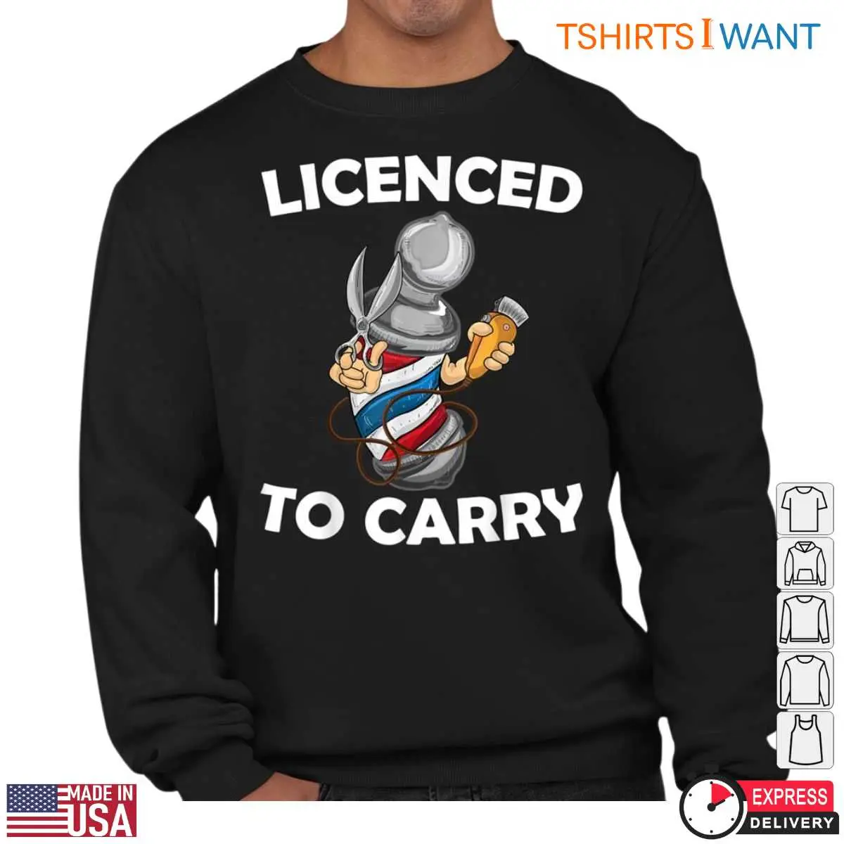 Licensed to Carry Funny Barber Pole Barber T Shirt 3 1.jpg