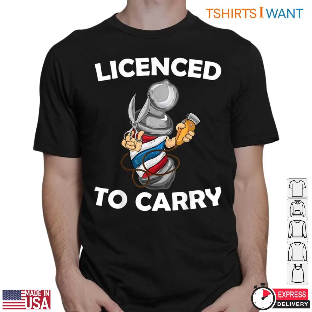 Licensed to Carry Funny Barber Pole Barber T Shirt 4 1.jpg