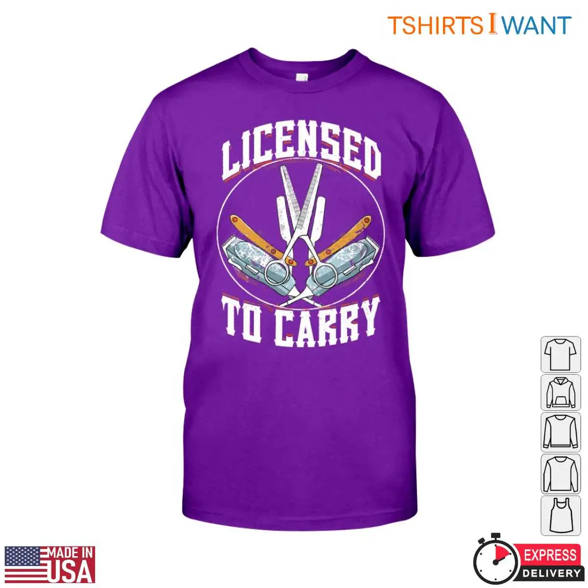 Licensed to Carry Funny Barber Scissors and Razors T Shirt 5 1.jpg