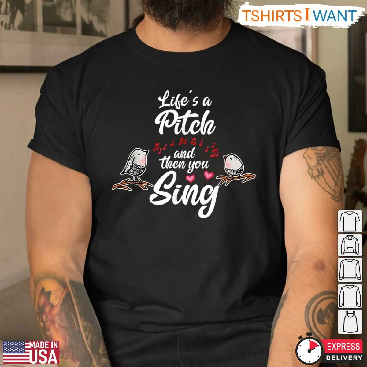 Life's a Pitch Funny Barbershop Quartet Singer T-Shirt 9 Life's a Pitch T-Shirt Detail