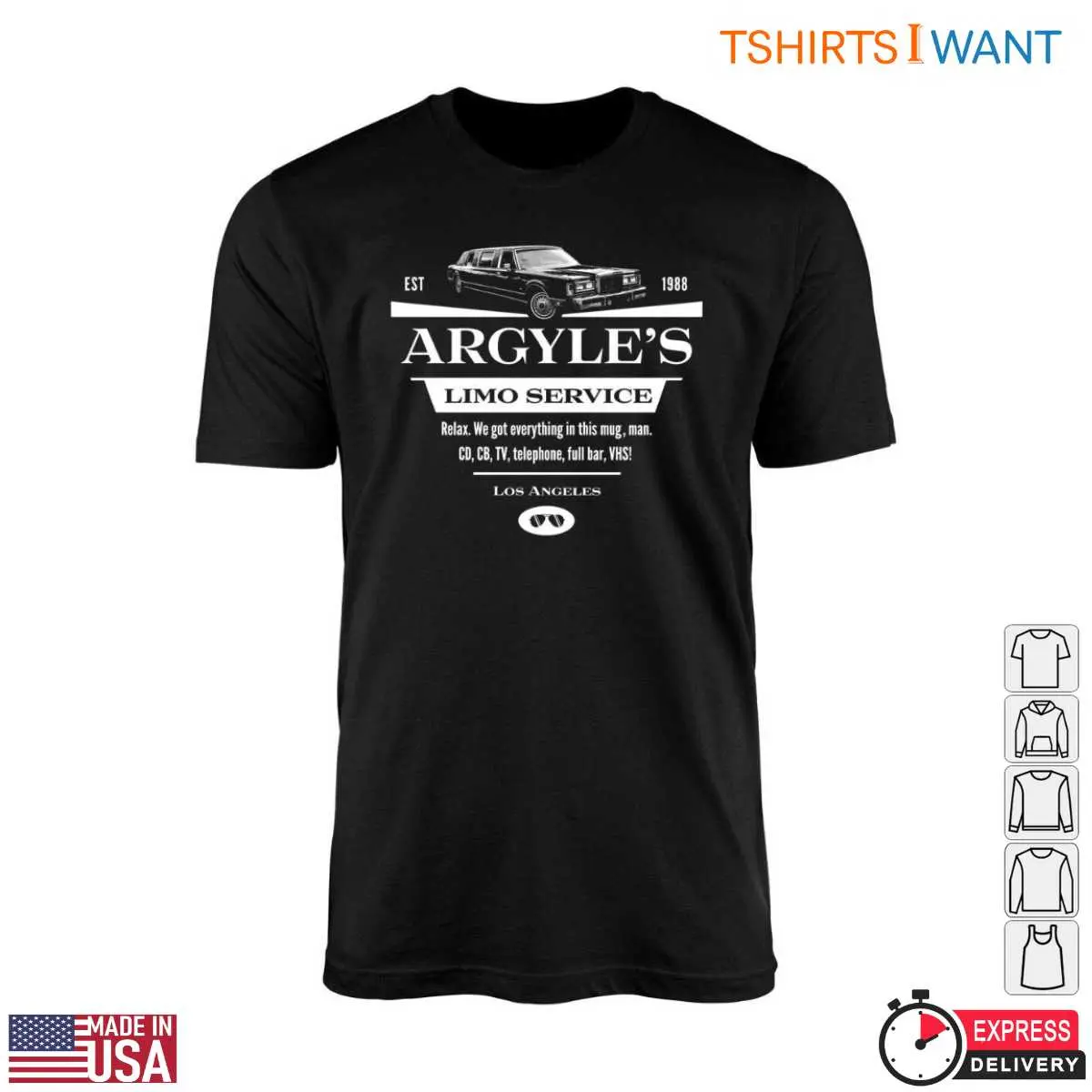 Limo Service T-Shirt - Argyle's Limo Service Established 1988 10 Limo Service T-Shirt Front View