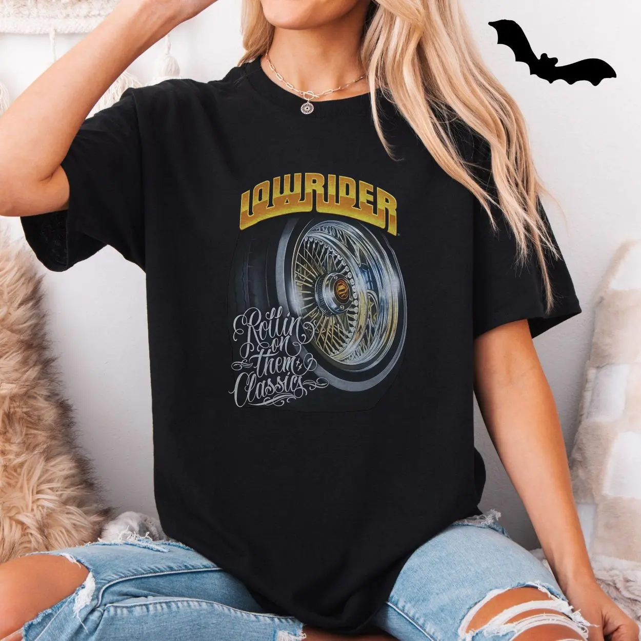 Lowrider Classic Car Wheel Chicano Style Graphic T Shirt 5 1.jpg