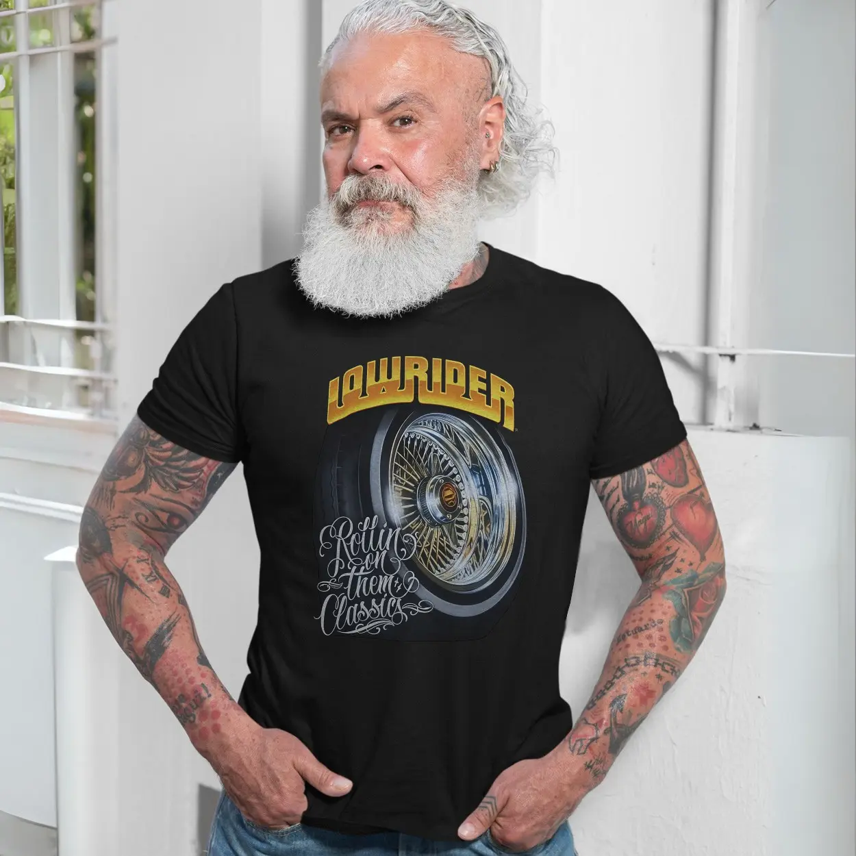 Lowrider Classic Car Wheel Chicano Style Graphic T Shirt 7 1.jpg